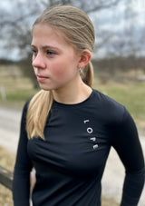 LIQUID FIT svart långärmad funktionstopp junior