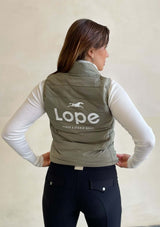 Team Vest grågrön dunväst för ryttare