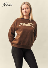 Lope horse crew, sweater with horse chenille