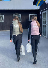 TEAM VEST - Ridväst i Dun för juniorryttare puderrosa & gröngrå