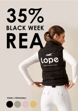 black week rea på ridväst i dun finns i fyra färger