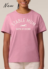 stable mum ets shit done T-shirt i rosa|lope