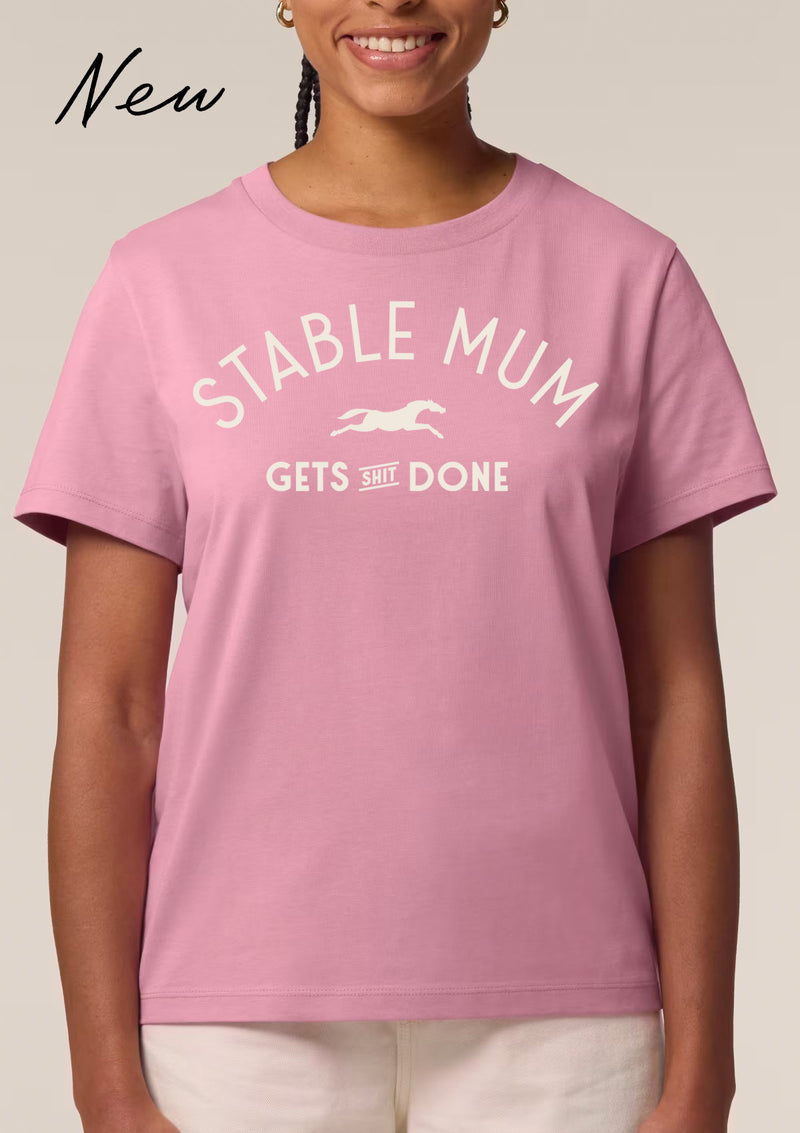 stable mum ets shit done T-shirt i rosa|lope