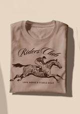 Riders Club derby T-shirt Griege juniorRiders Club derby T-shirt Griege. equestrian vintage horse print
