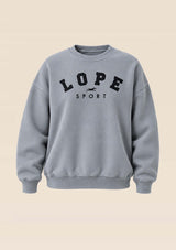 Lope Equestrian Crewneck, Grå oversize collegetröja