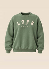 Lope Equestrian Crewneck, Grön oversize collegetröja