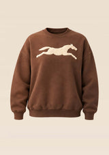 HORSE CREW Oversize Sweatshirt, Brun
