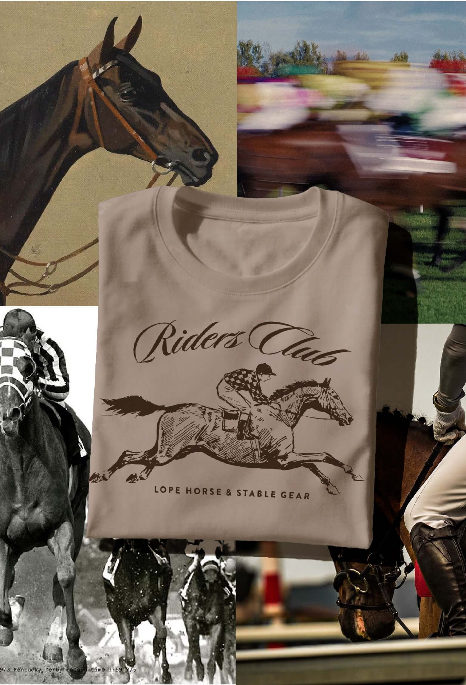 Riders Club derby T-shirt Griege