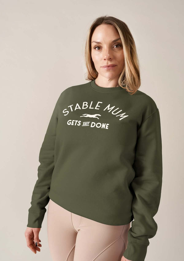 Stable mum gets shit done tröja i grönt