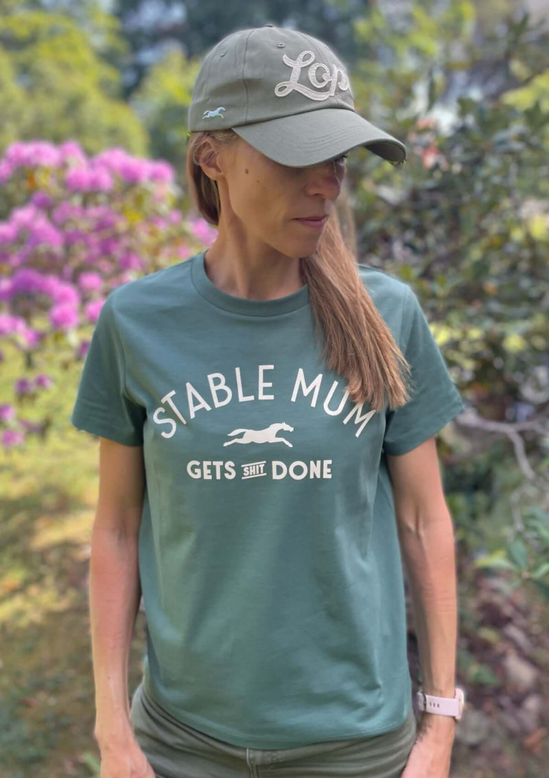 stable mum ets shit done T-shirt i grönt|lope