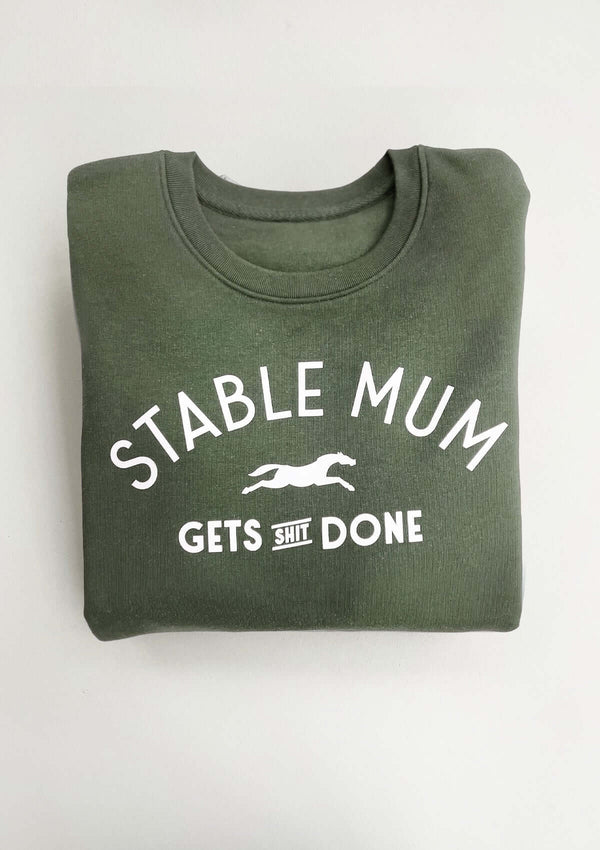 stable mum gets shit done vikt college tröja i grönt
