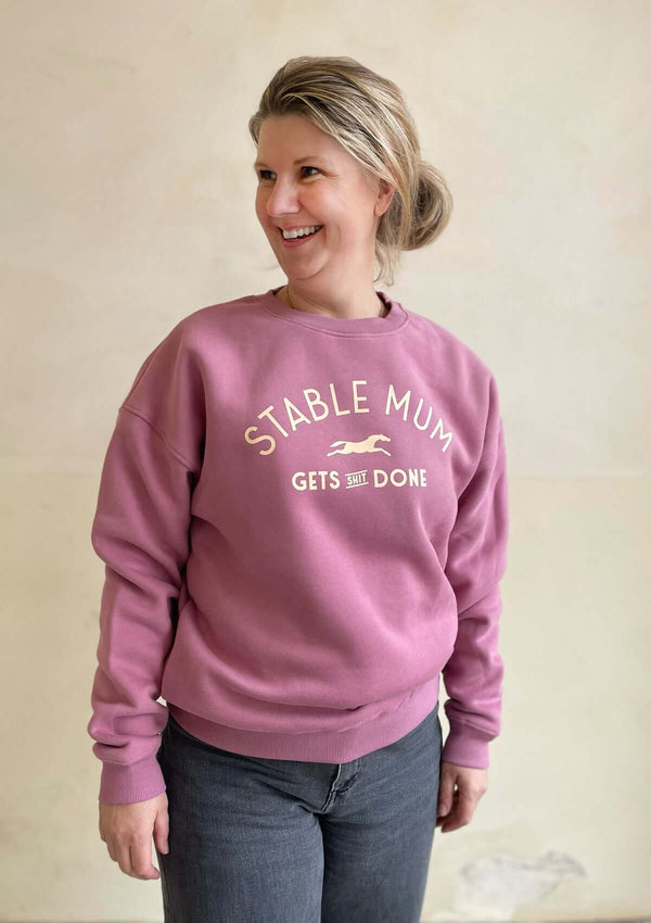 Stable Mum Oversized  Sweatshirt, Dusty Pink
