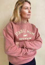 Stable Mum Oversized Sweatshirt, Warm Pink