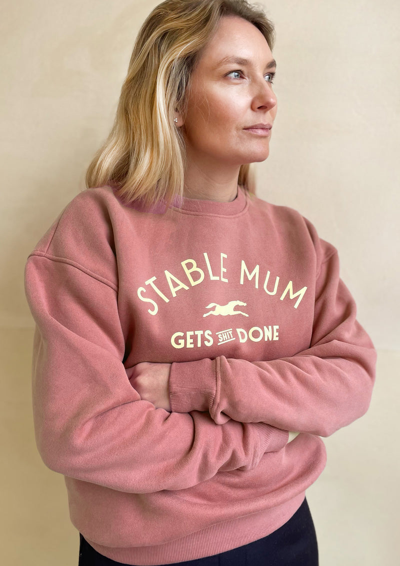 Stable Mum Oversized Sweatshirt, Warm Pink