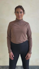 LOPE Sport Long Sleeve Riding Top - Cappuccino Bliss